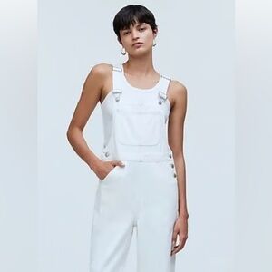 Madewell White Denim Overalls